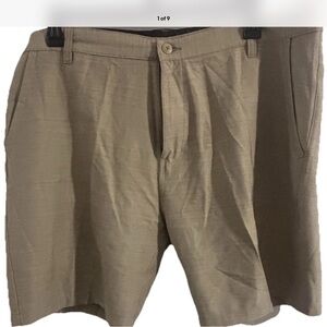 Burnside Men's Khaki Flat Front Shorts